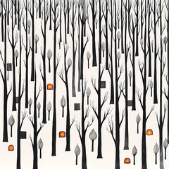 Mystical Forest with Glowing Fungi in Watercolor Style