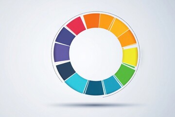 Obraz premium An infographic depicting a circular flow chart with business process steps, representing efficiency and workflow, with substantial blank space for commercial purposes or additional text