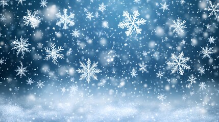 Snow. Realistic snow overlay background. Snowfall, snowflakes in different shapes and forms