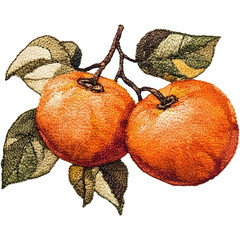 branch of embroidery .persimmon