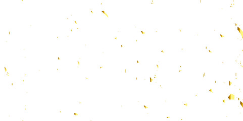 Golden glitter confetti falling down on transparent background. Vector illustration.