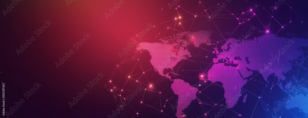Aufkleber distribution and logistics concept of global digital internet marketing and business e-commerce bann