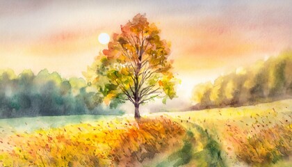 Fototapeta premium Beautiful rural autumn landscape.