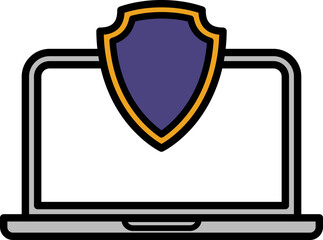 Obraz premium Vector Illustration of Laptop with Shield Icon