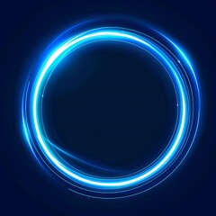 Obraz premium Abstract glowing circle lines on dark blue background