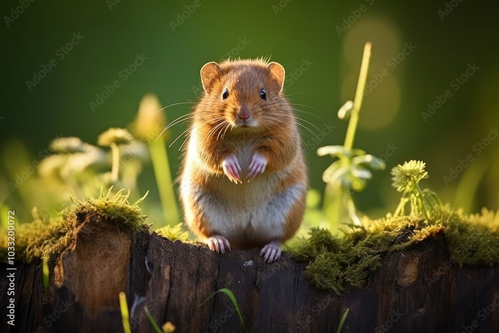 Wall mural EASTERN MEADOW VOLES hamster animal rodent.