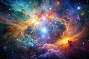 Obraz premium Colorful space galaxy cloud nebula
