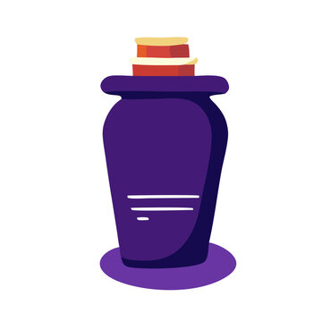Purple cartoon halloween potion bottle