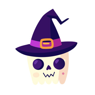spooky halloween ghost with hat