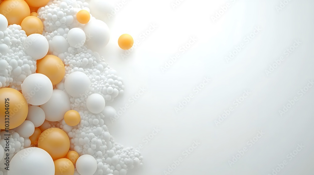 Poster exploring the intricate harmony of organic shapes and soft color tones in a modern abstract composit