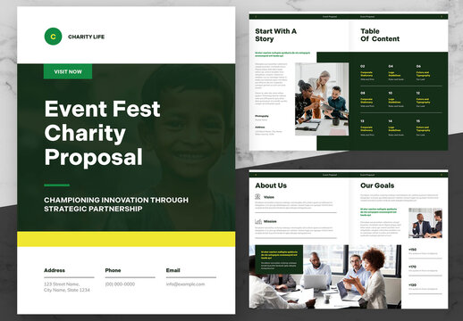 Yellow And Green Charity Proposal