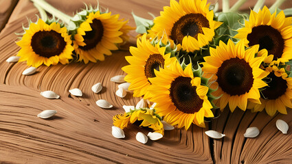 sun flowers and plants and flowers ai genrative