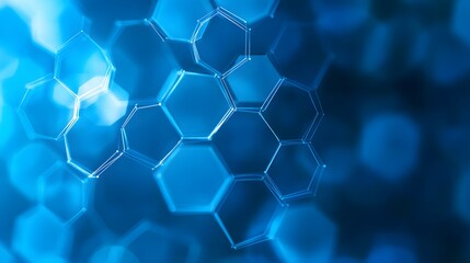 Abstract Blue Hexagonal Geometric Pattern