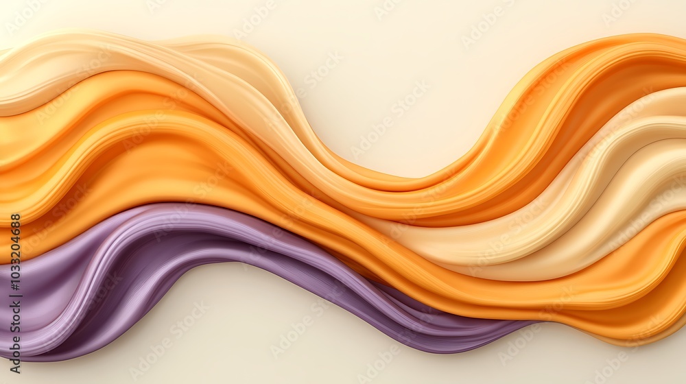 Aufkleber flowing waves of color a vibrant display of abstract art with warm tones and smooth textures in oran