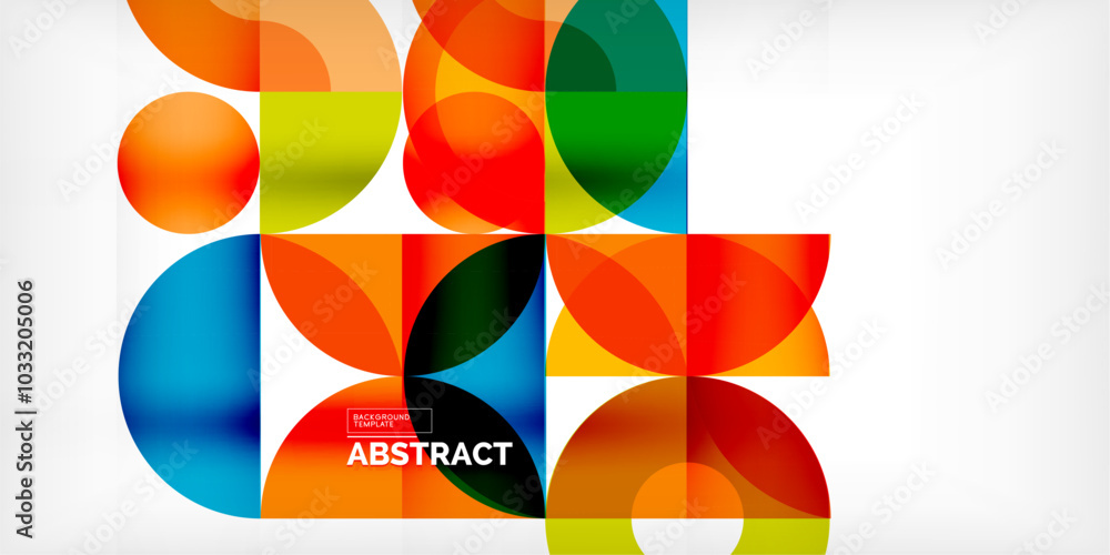 Poster minimal geometric abstract background. circle square and triangle design. trendy techno business tem