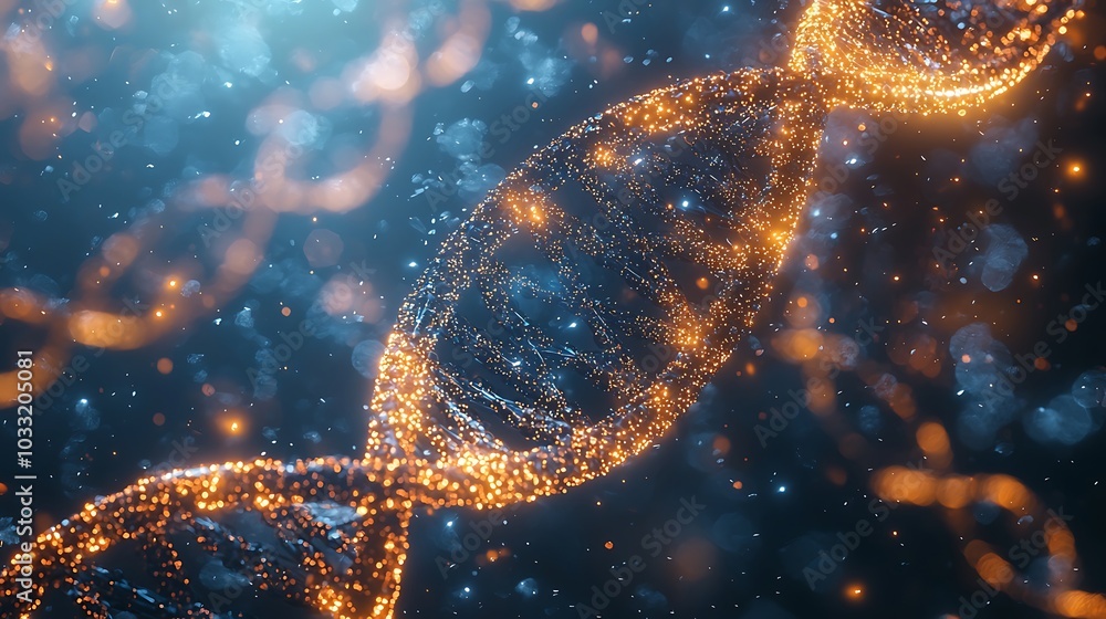 Poster exploring the mysteries of dna the sparkling helix of life and its impact on science and technology