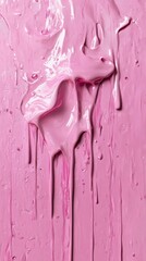 Vibrant pink paint texture with drips, abstract art. Colorful creativity and design concept