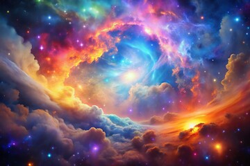 Obraz premium Colorful space galaxy cloud nebula. Starry night cosmos. Universe science astronomy. Supernova background wallpaper