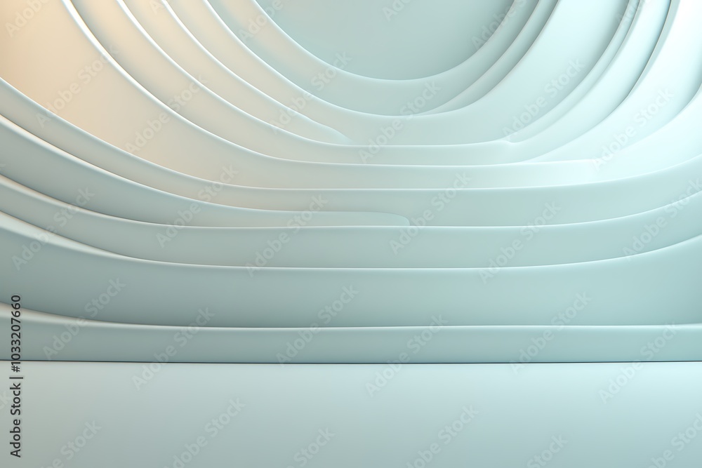 Poster Exploring the fluidity of design an abstract examination of curved forms and soft shadows in minimalist spaces