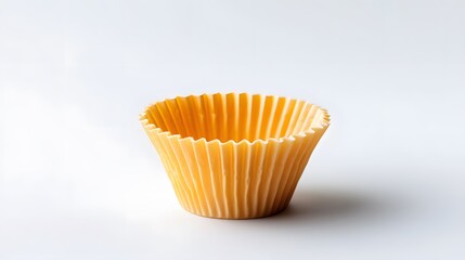 Empty cupcake case isolated on white background.