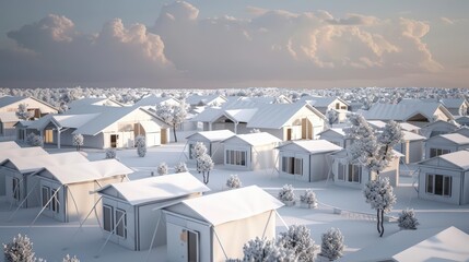 Fototapeta premium Visualize the importance of community preparedness with detailed 3D renders of emergency response plans