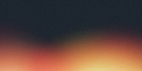 Orange red dark color wave flow grainy gradient backdrop design, noise texture effect, copy space.