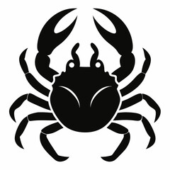 Coastal Sea Crab Silhouette Vector Illustration