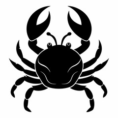 Coastal Sea Crab Silhouette Vector Illustration