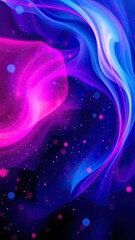 Mobile wallpaper, Vibrant Neon Abstract Background with Cosmic Elements