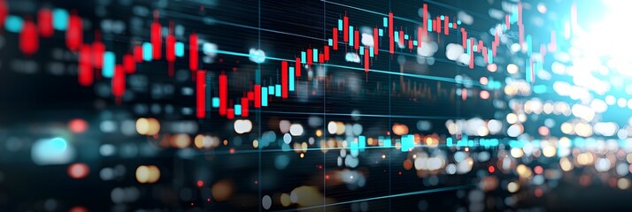 Fototapeta premium Detailed Financial Market Data Visualized in Candlestick Charts for Investment Analysis and Business Insights
