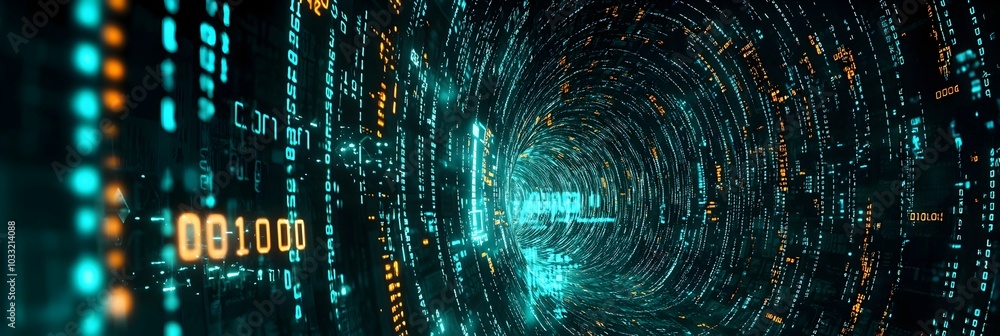 Aufkleber Glowing digital grid with abstract connections and luminous data flow representing the interconnected nature of modern technology information networks and the flow of data  A conceptual