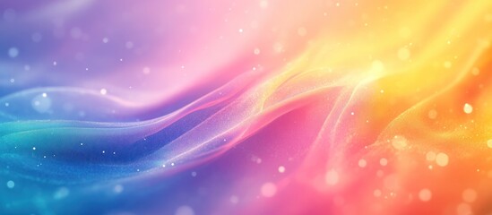 Abstract colorful background with flowing light and bokeh effects.