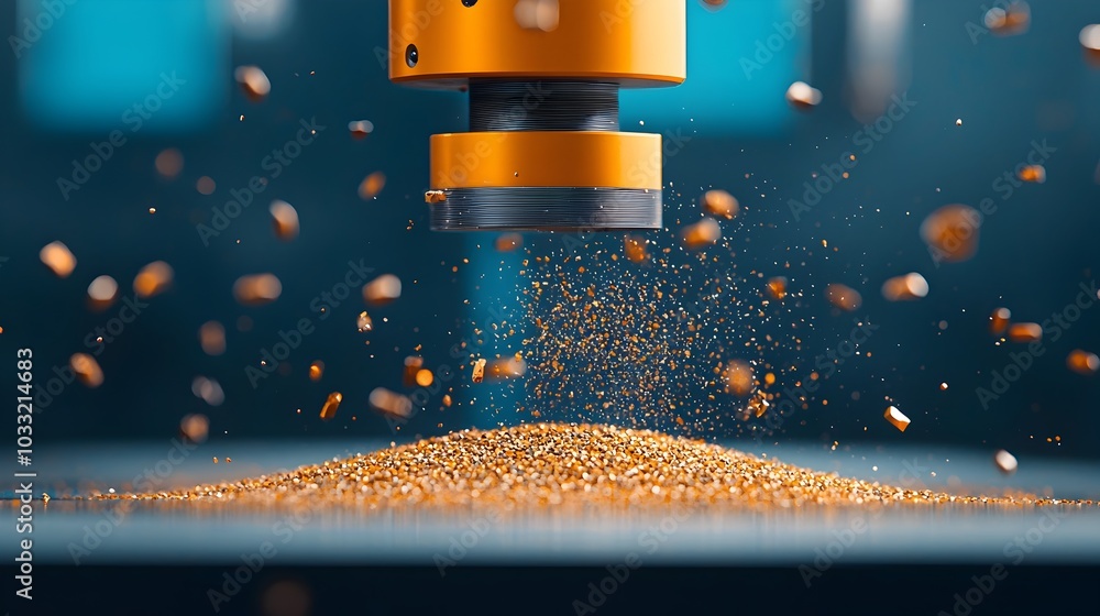 Poster magnet separating iron from sand demonstrating material sorting and process in a laboratory setting 