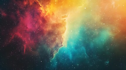 Fototapeta premium A Colorful Nebula with Stars and Dust Clouds in Space