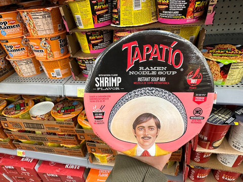Tapatio Ramen Cup Soup with Shrimp flavor.