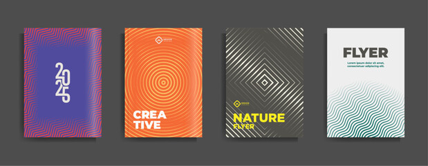 Vector set of modern flyer design. Business vector set. Brochure template layout, cover design annual report, magazine.