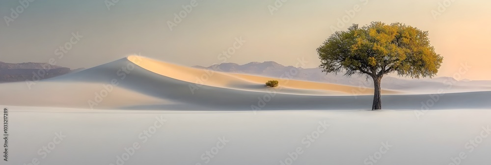 Poster shifting desert dunes captured in motion illustrating the dynamic nature of arid ecosystems and the 