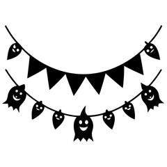 cute garland bunting silhouette