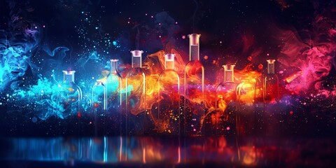 Naklejka premium Stethoscope and Medical Equipment Background, with DNA and Virus Research Symbols, Representing Healthcare and Scientific Study.