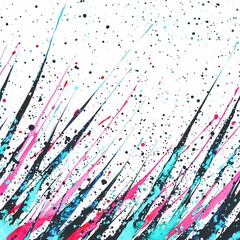 Fototapeta premium Abstract Watercolor Galaxy Scene with Neon Splashes
