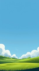 Fototapeta premium Green hills under blue sky