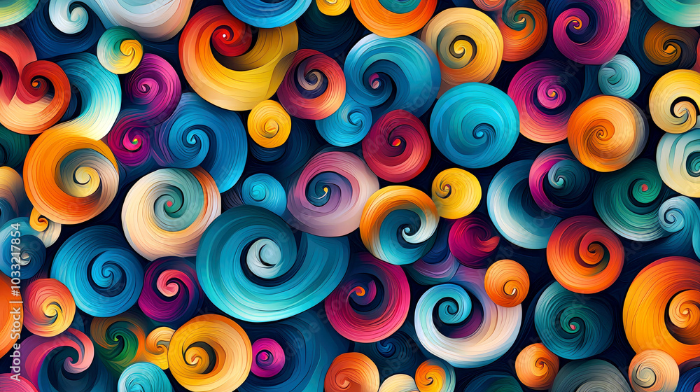 Poster a vibrant abstract pattern of swirling colors creating a dynamic visual experience.