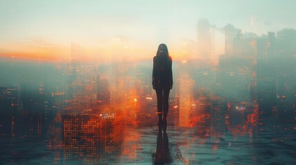 The modern design and panoramic cityscape highlight a dynamic and focused environment.