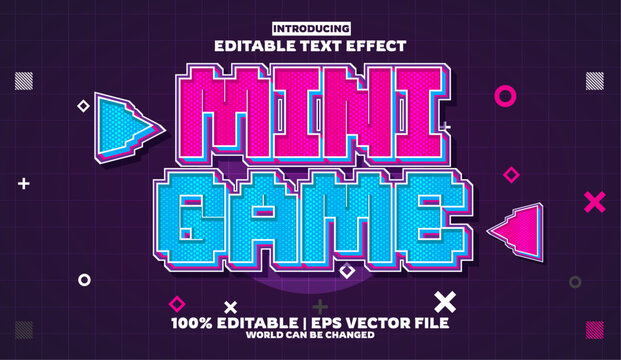 Mini Game editable text effect in new modern trend style