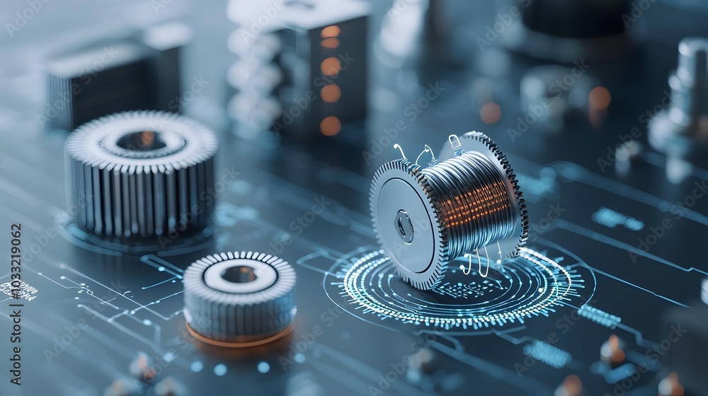 Leinwandbilder Visualizing the Magnetic Principles that Underpin Audio Technology  Depiction of Speaker Magnets Interacting with Sound Waves to Showcase the Fundamentals of Audio Engineering and Electronics