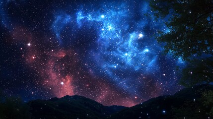 Fototapeta premium A Captivating Cosmic Display of Stars and the Night Sky