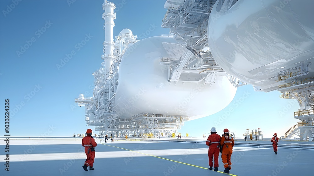 Aufkleber captivating futuristic oil refinery design that seamlessly blends advanced industrial technology wit
