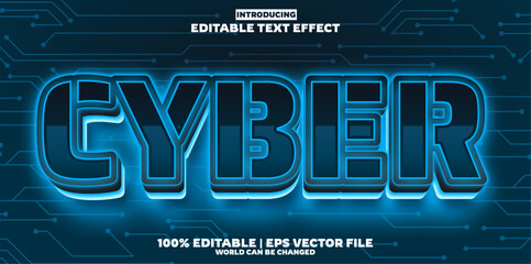 Cyber editable text effect in new modern trend style