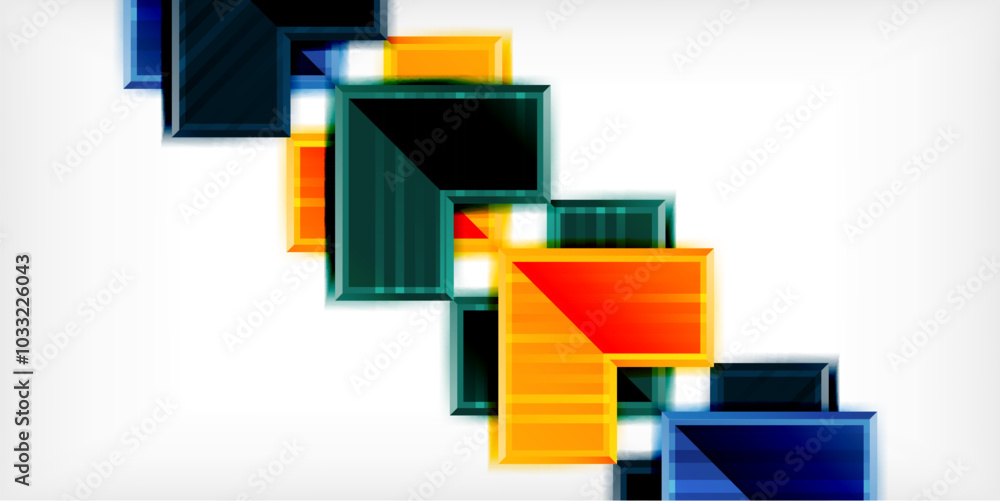 Poster Arrow symbols created with 3d effects and line texture geometric abstract background