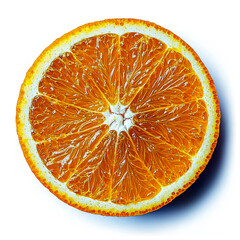A vibrant cross-section of an orange showcasing its juicy texture and bright color.
